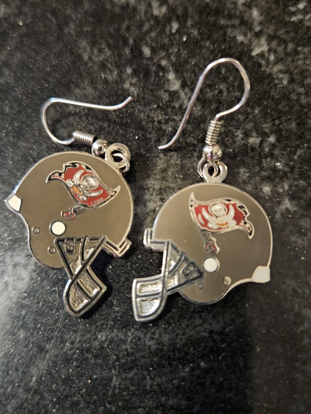 Vintage Tampa Bay Buccaneers NFL Helmet Dangle Earrings